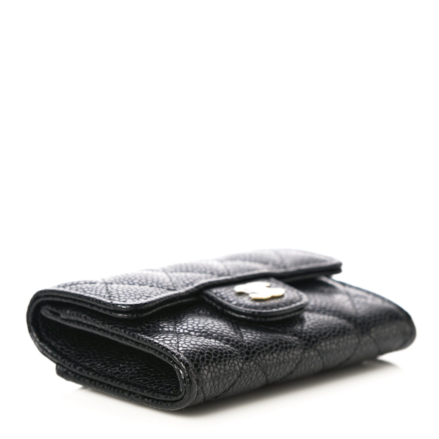 Chanel Caviar Quilted Flap Card Holder Wallet Black 4 of 12