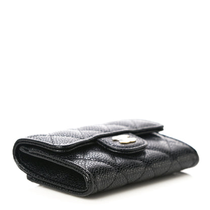 Chanel Caviar Quilted Flap Card Holder Wallet Black 4 of 12