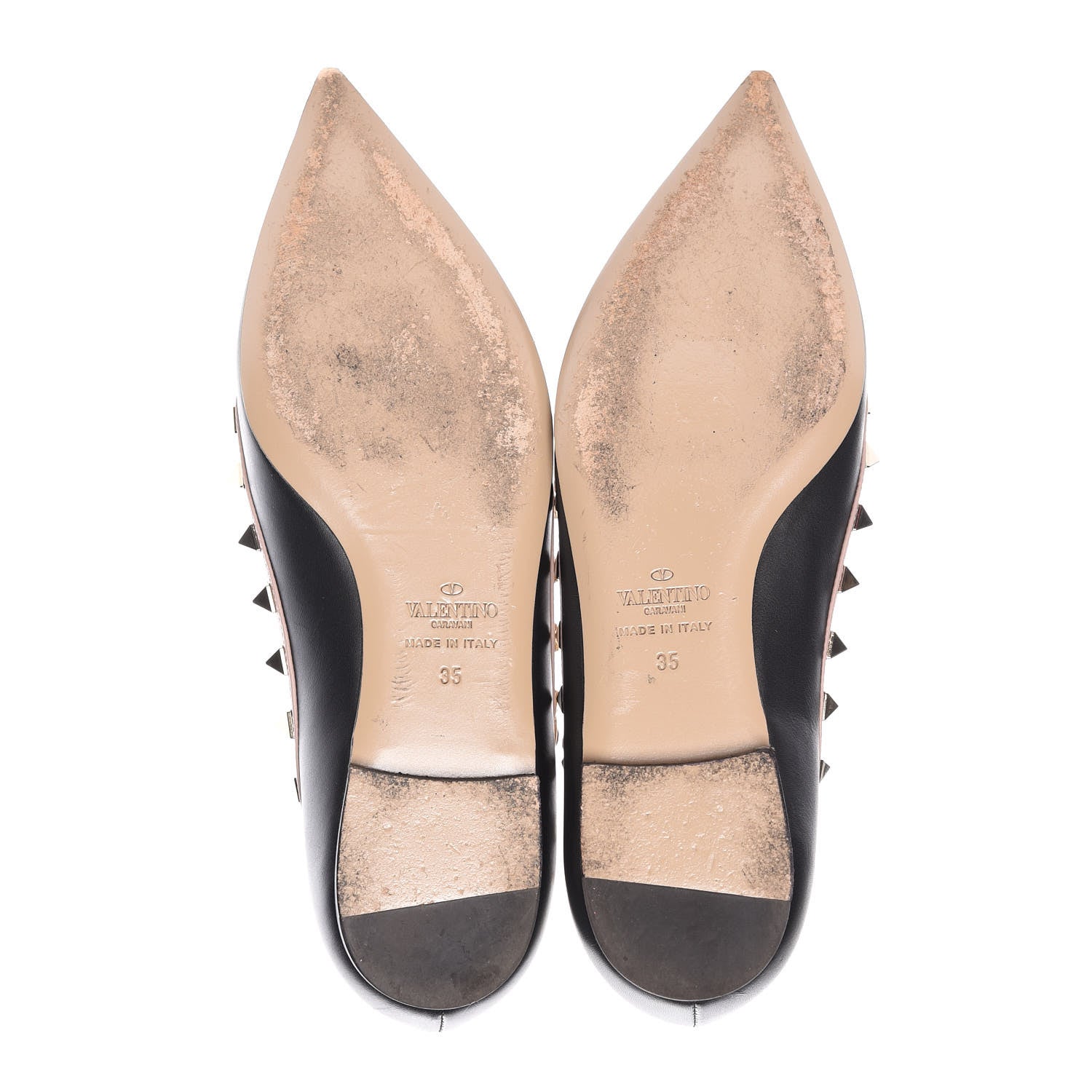 Valentino Garavani Nappa Rockstud Cage Ballerina Flats 35 Black Poudre 8 of 16