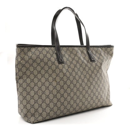 Gucci GG Supreme Monogram Large Zippered Shopping Tote Dark Brown 3 of 13