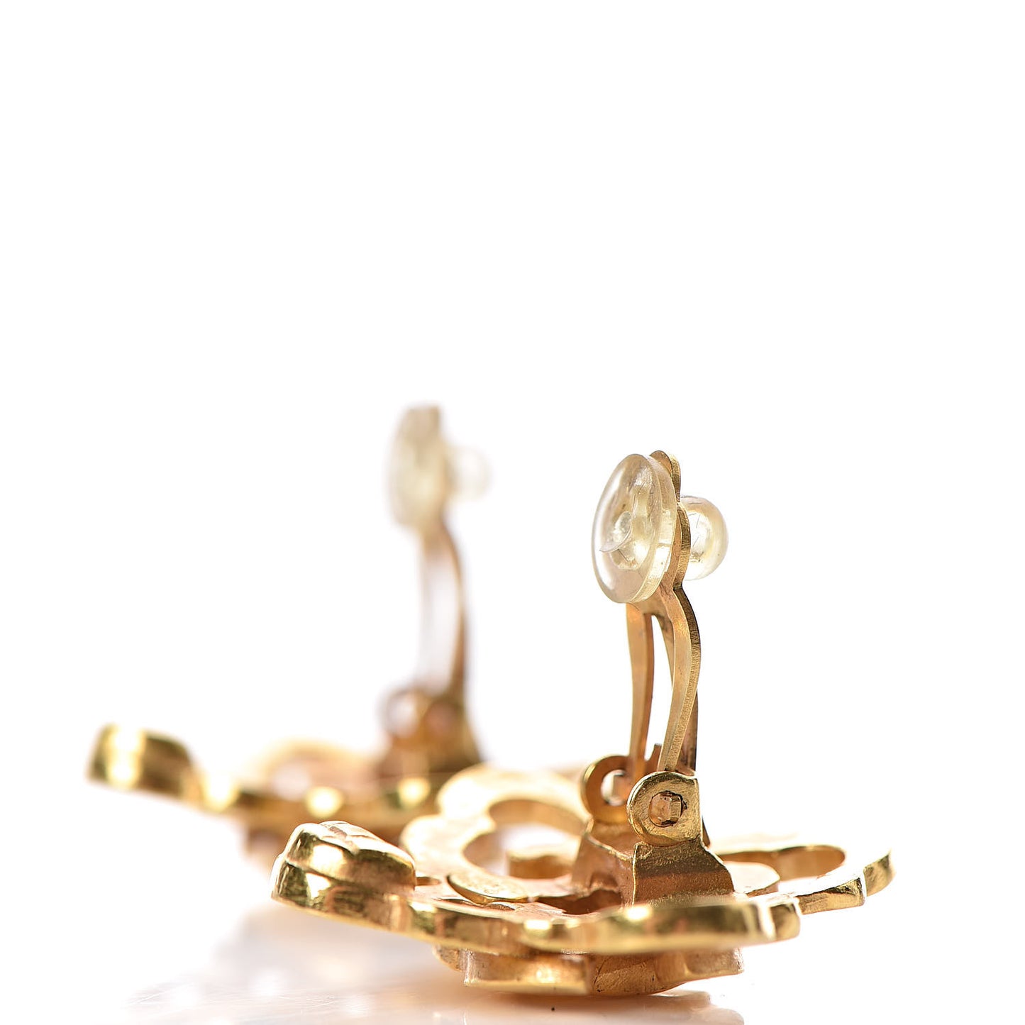CC Cross Clip On Earrings Gold