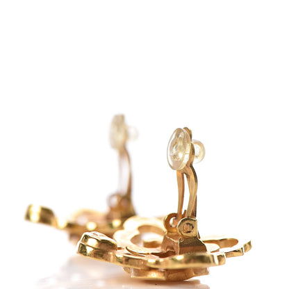 Chanel CC Cross Clip On Earrings Gold 3 of 4