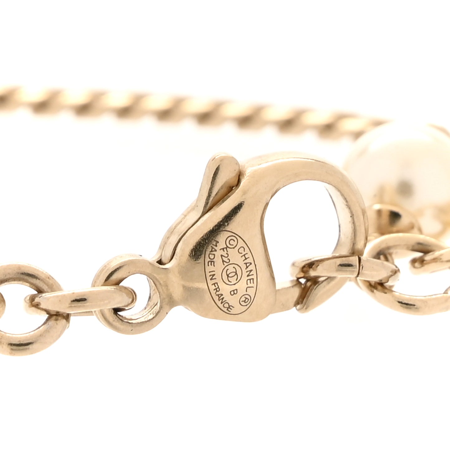 Crystal Pearl Chain Heart Bracelet Gold