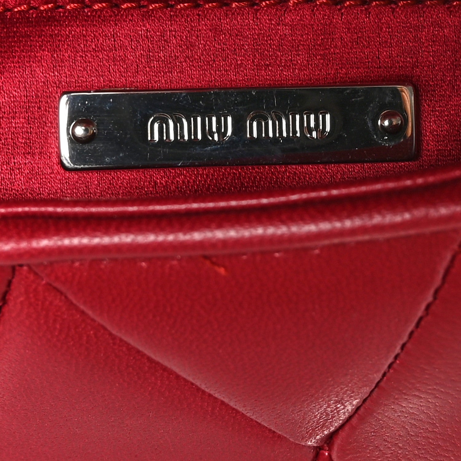 Miu Miu Pattina Nappa Crystal Studded Borchie Flap Bag Rubino 6 of 9