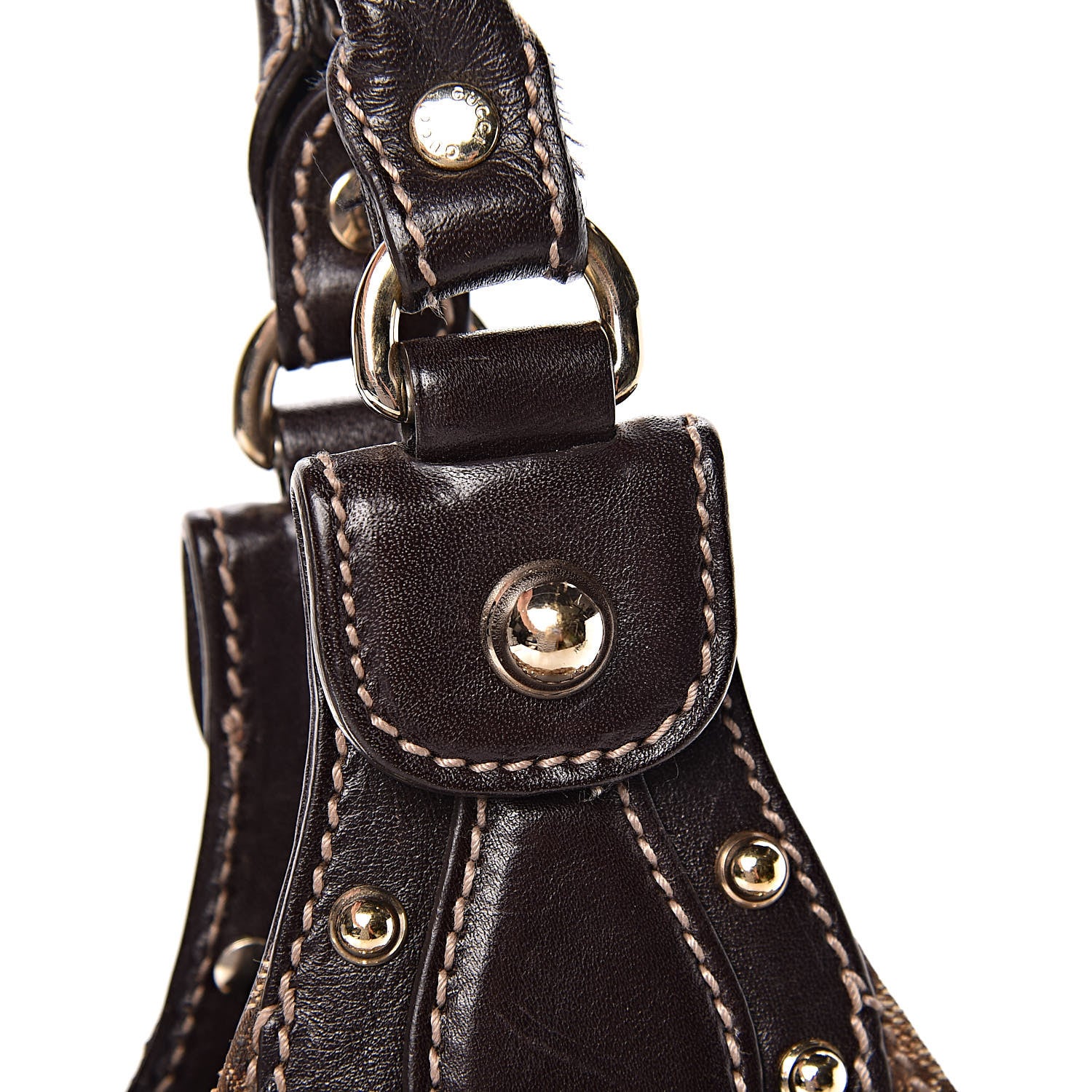 Gucci Monogram Studded Medium Pelham Tote Dark Brown 13 of 16