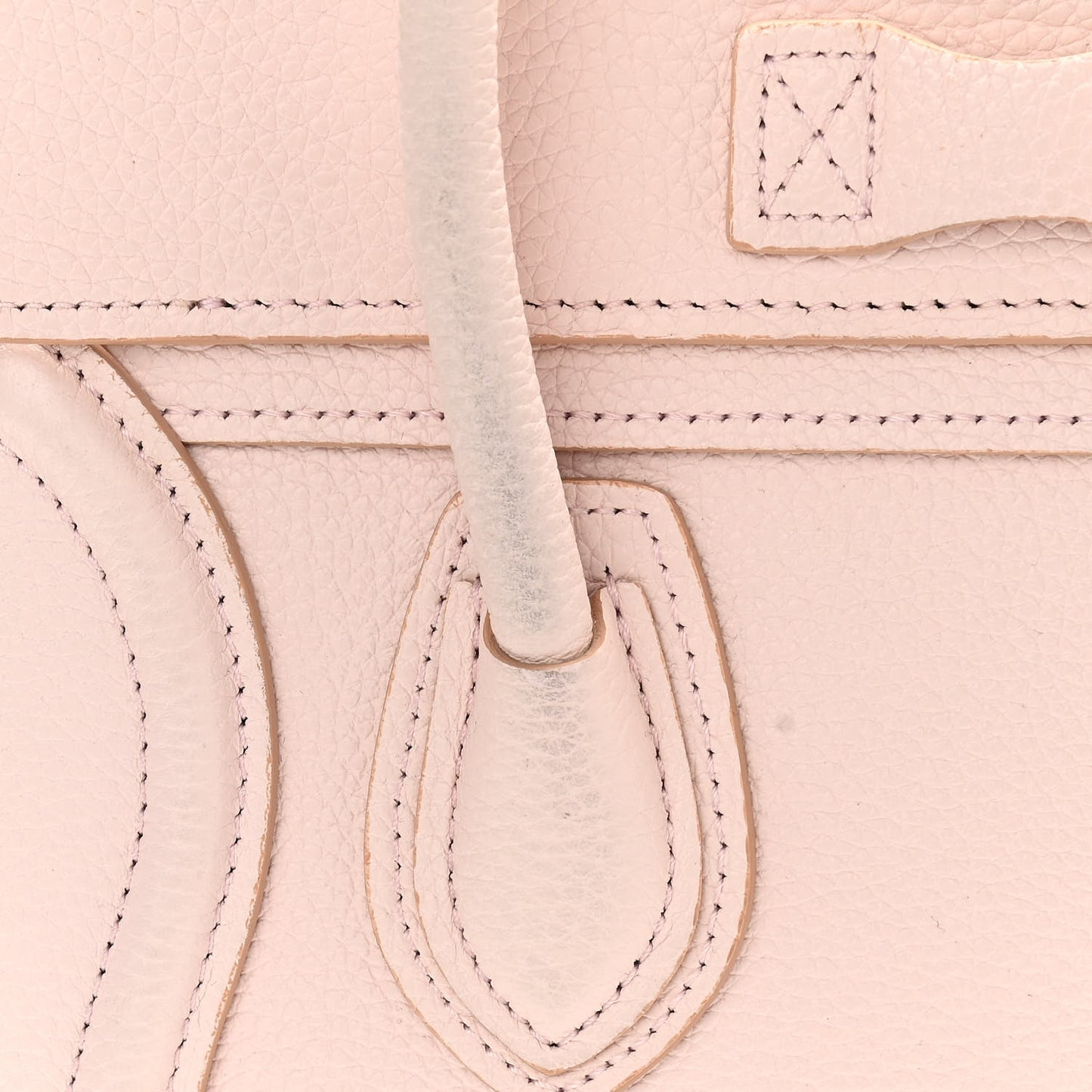 Drummed Calfskin Nano Luggage Pale Pink