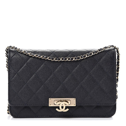 Chanel Caviar Quilted Golden Class Wallet On Chain WOC Navy 1 of 11