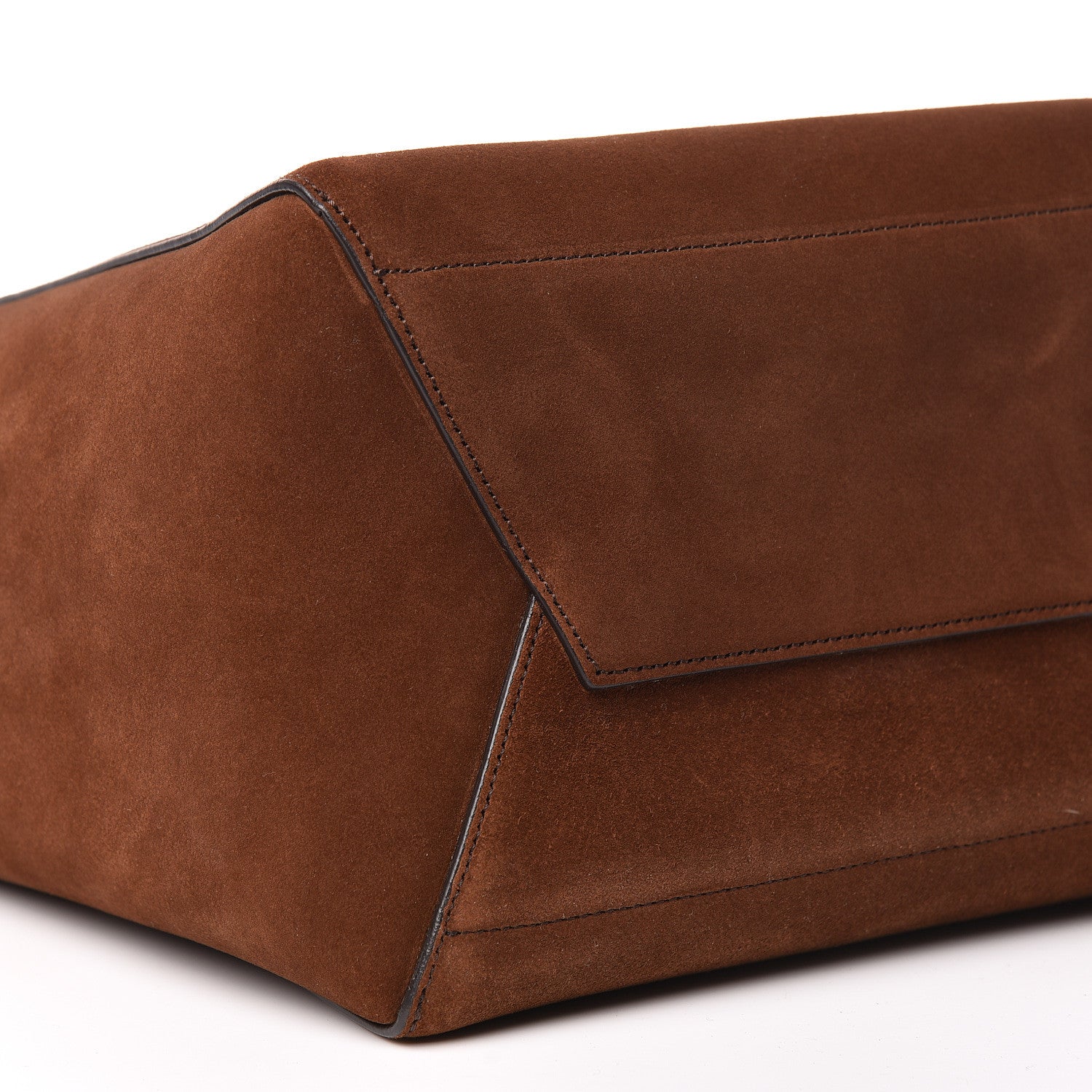 Celine Suede Calfskin Sangle Bucket Bag Chestnut 5 of 12