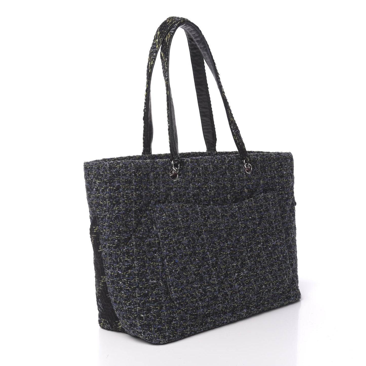 Tweed Quilted Large Cambon Tote Blue