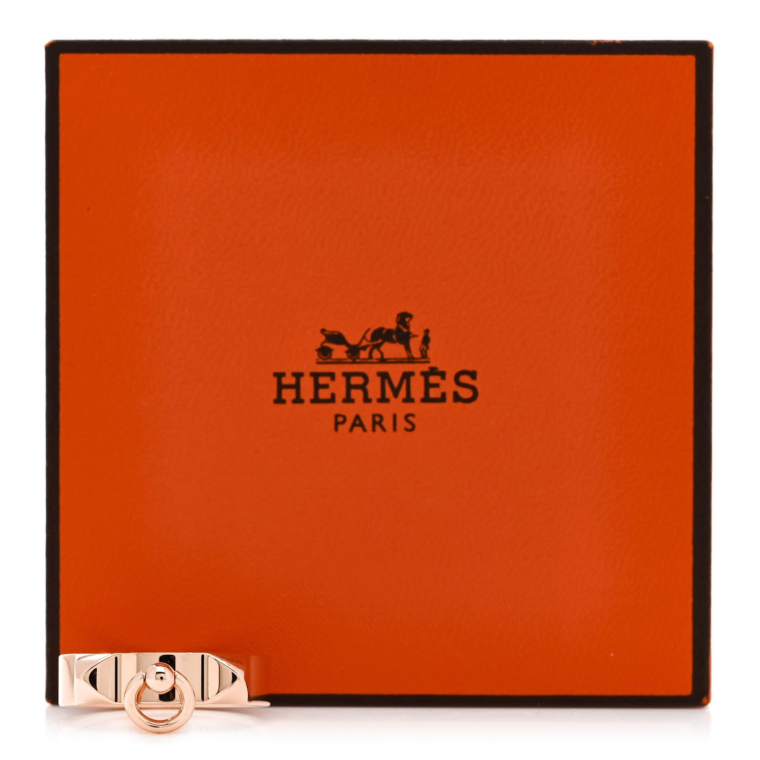 Hermes 18K Rose Gold PM Collier De Chien Ring 53 6.5 5 of 5