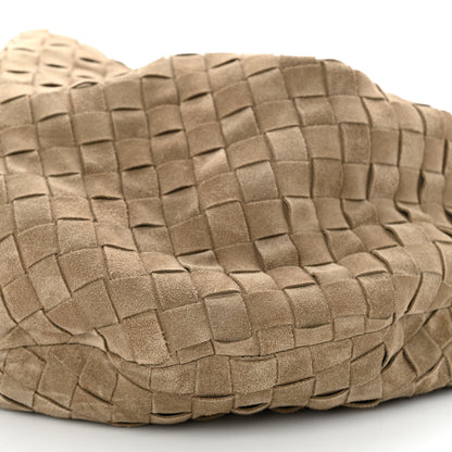 Bottega Veneta Suede Calfskin Intrecciato Teen Jodie Hobo Taupe 9 of 9