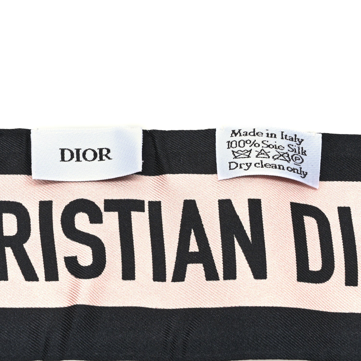 Christian Dior ロゴマフラー 黒/ベージュ Christian Dior Silk Rosa Mutabilis Mitzah Scarf Beige 1538909