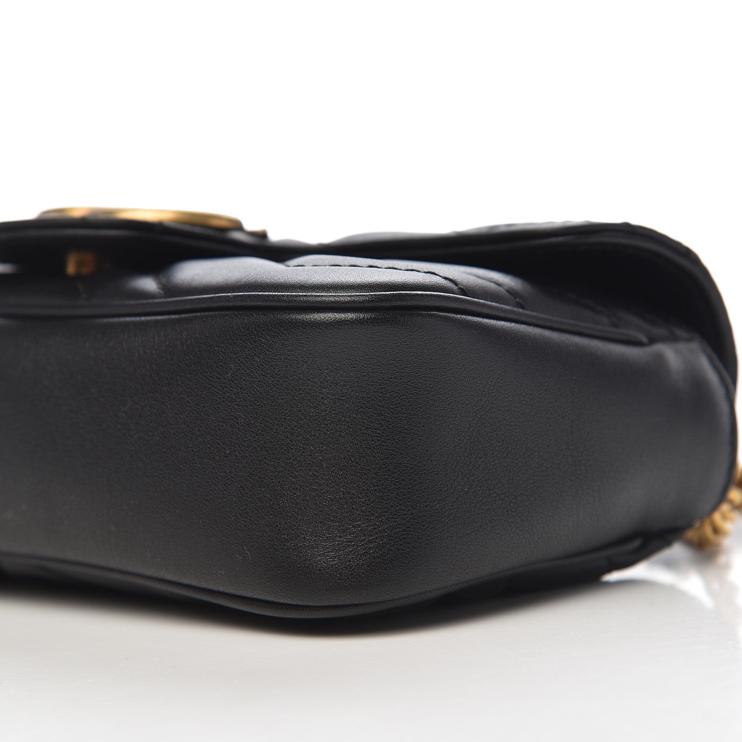 Gucci Calfskin Matelasse Super Mini GG Marmont Shoulder Bag Black 9 of 11