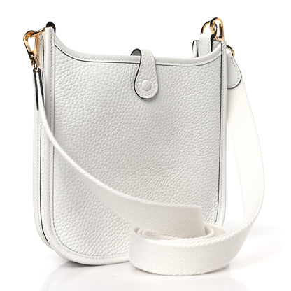 Hermes Taurillon Clemence Amazone Evelyne TPM New White 3 of 10
