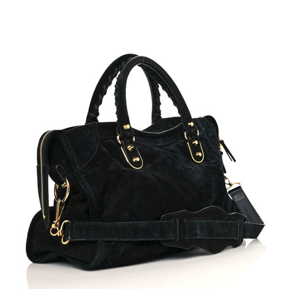 Balenciaga Baby Daim Gold Metallic Edge Hardware City Black 2 of 16