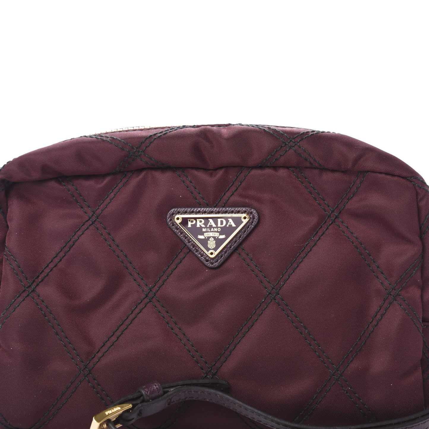 Tessuto Nylon Saffiano Impunturato Quilted Wristlet Granato
