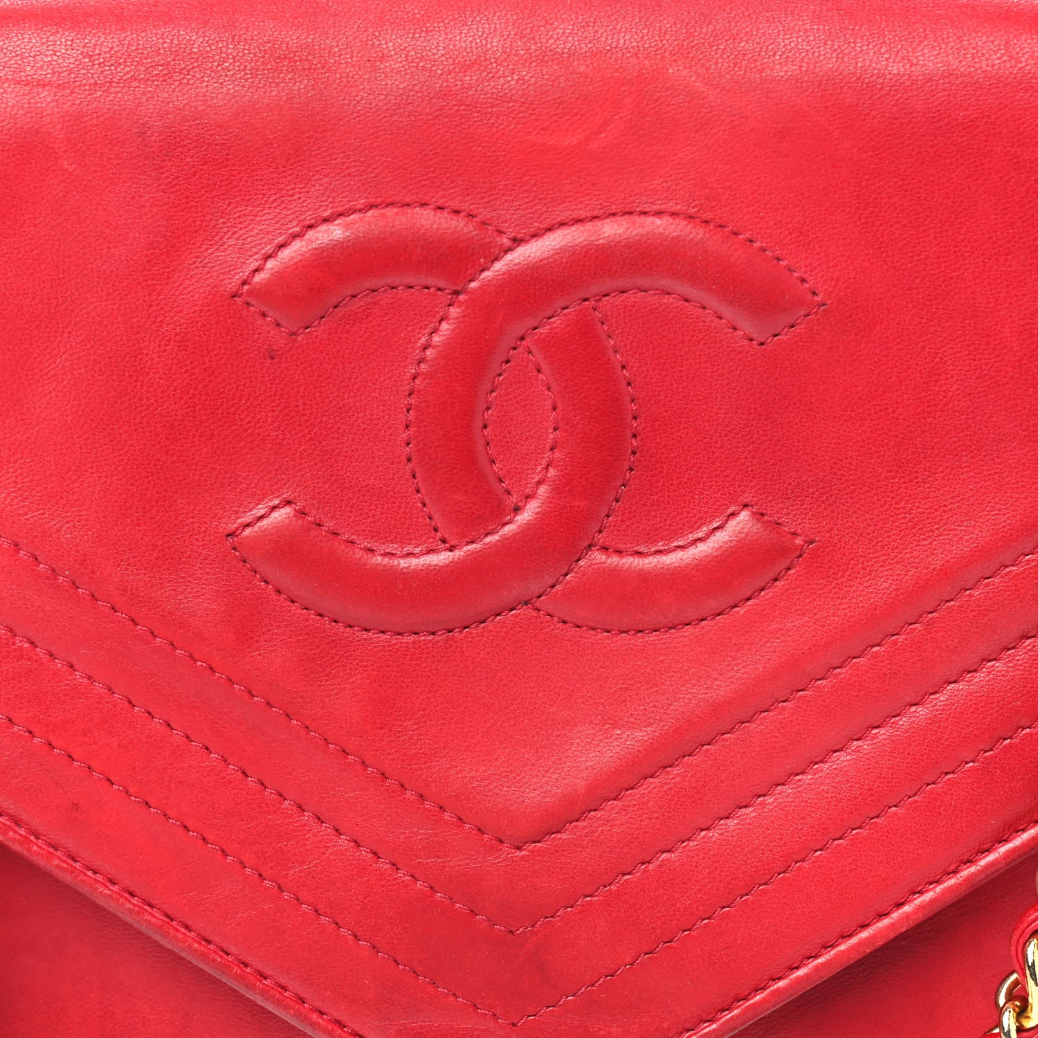 Chanel Lambskin CC Envelope Single Flap Red 14 of 14