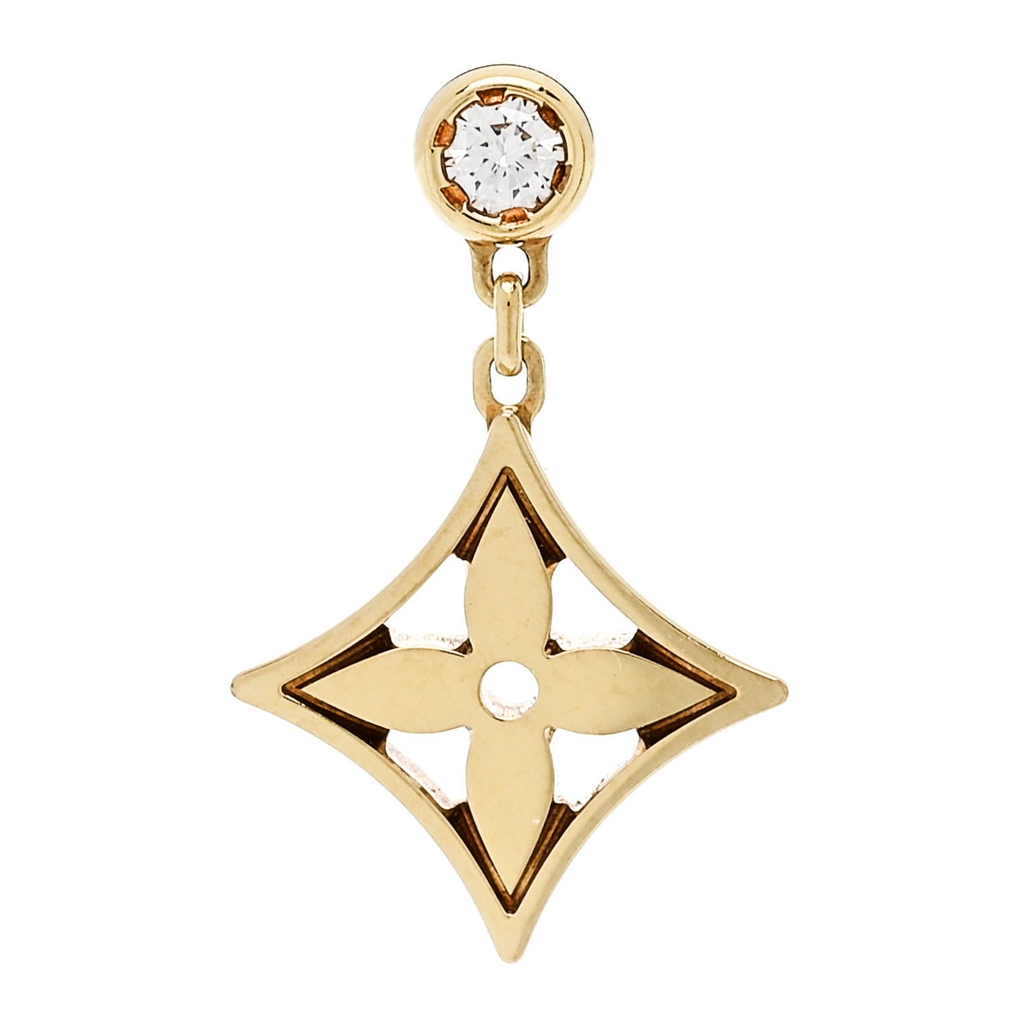 18K Yellow Gold Diamond Idylle Blossom Single Stud Earring