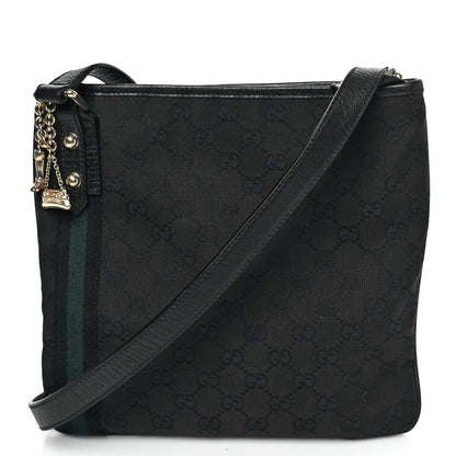 Gucci Monogram Web Jolicoeur Charms Messenger Bag Black 1 of 10