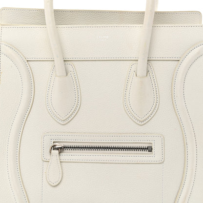 Celine Drummed Calfskin Micro Luggage White 8 of 14
