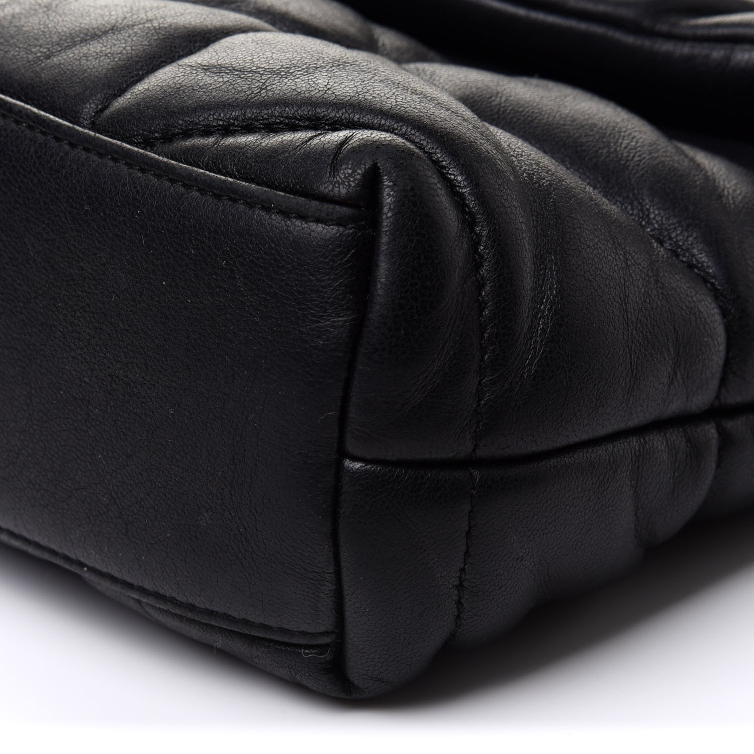 Saint Laurent Lambskin Quilted Toy Loulou Puffer Monogram Chain Satchel Black 10 of 16