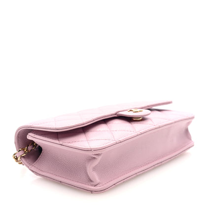 Chanel Caviar Quilted Flap Clutch with Chain Pink 4 of 10