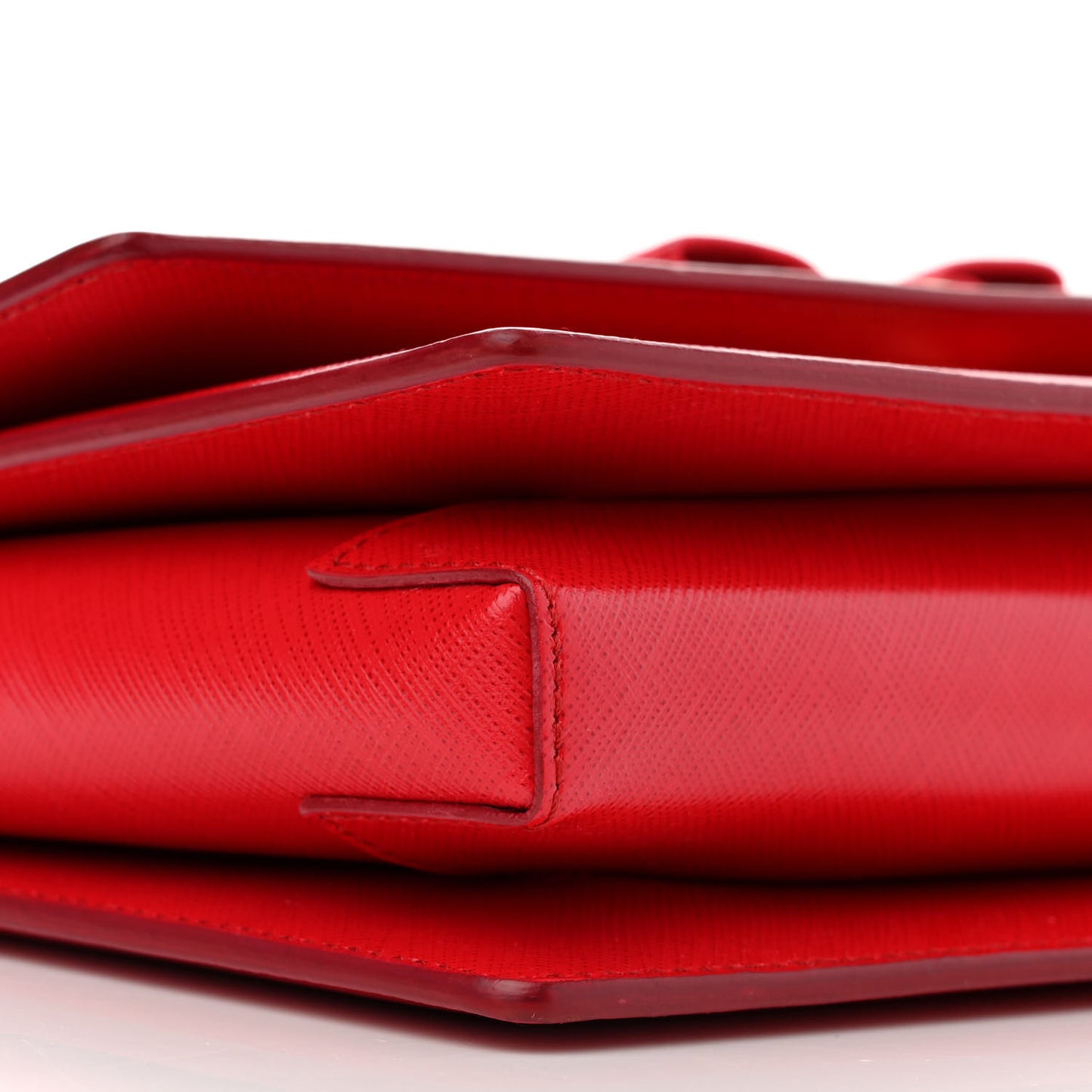 Printed Calfskin Vara Bow Chain Flap Crossbody Red