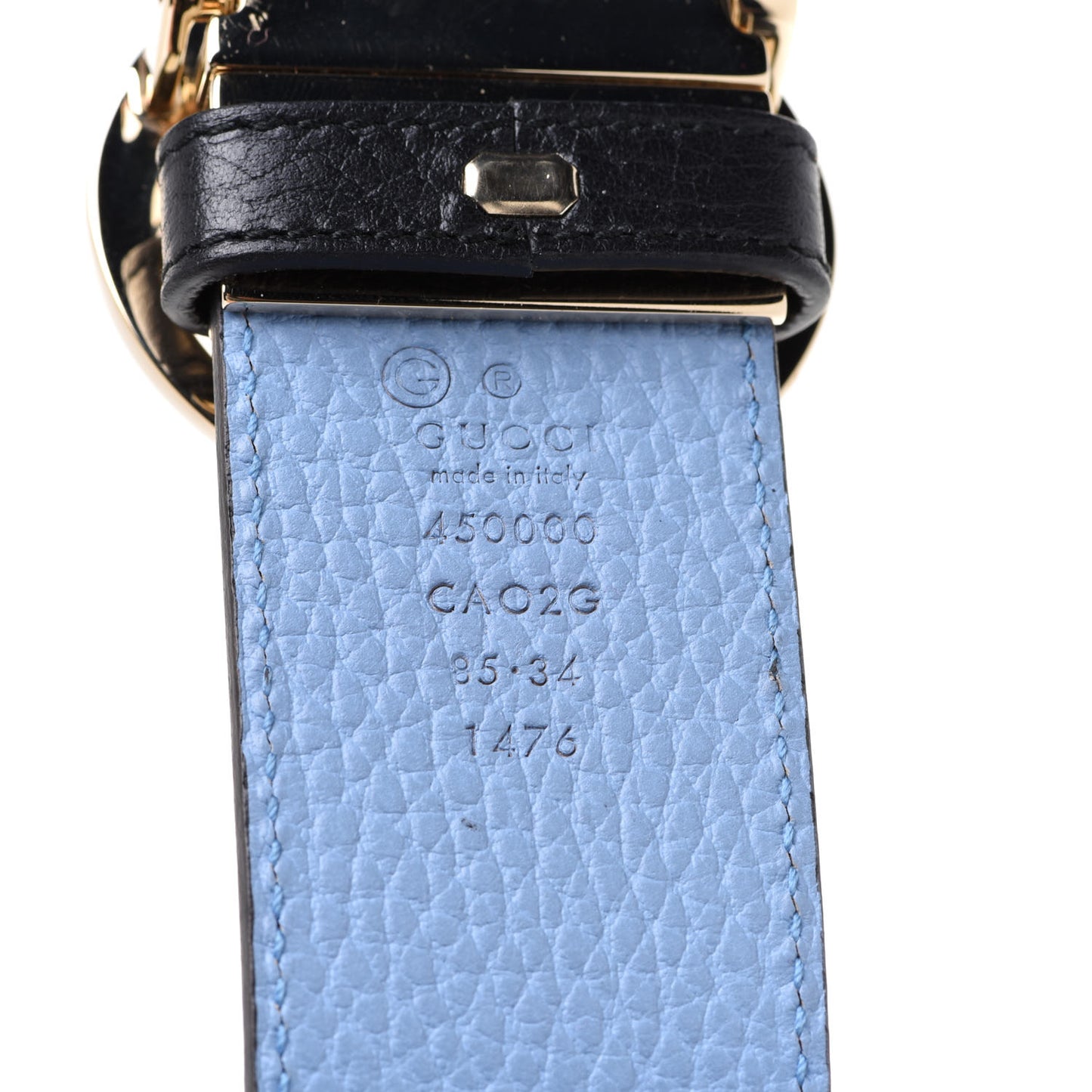 Dollar Calfskin 1973 Reversible Belt 85 34 Black Mineral Blue