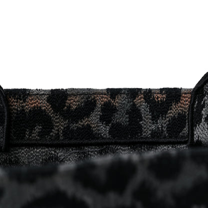 Christian Dior Canvas Mizza Embroidered Large Leopard Book Tote Grey 14 of 16