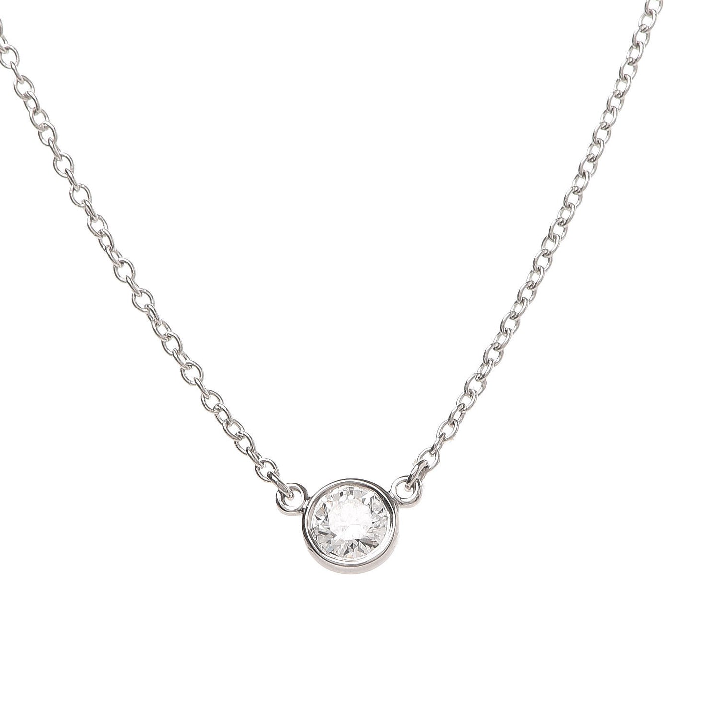 Platinum Diamond .19ct Elsa Peretti Diamonds by the Yard Pendant Necklace