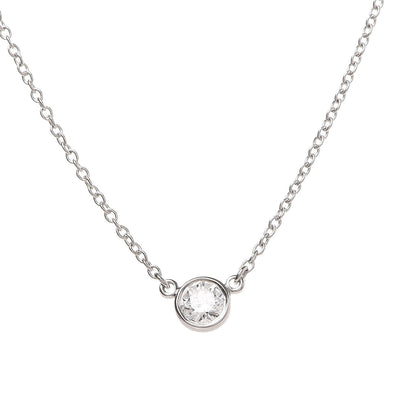 Tiffany Platinum Diamond .19ct Elsa Peretti Diamonds by the Yard Pendant Necklace 4 of 9