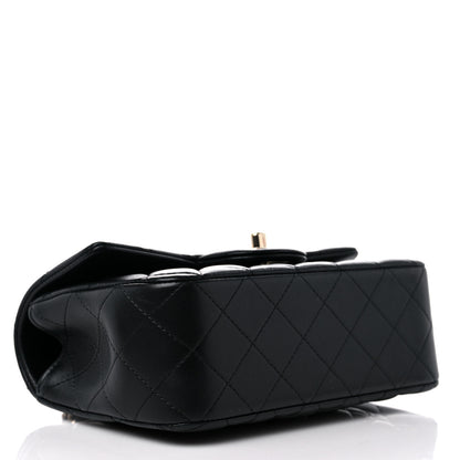 Chanel Lambskin Quilted Mini Top Handle Rectangular Flap Black 4 of 10