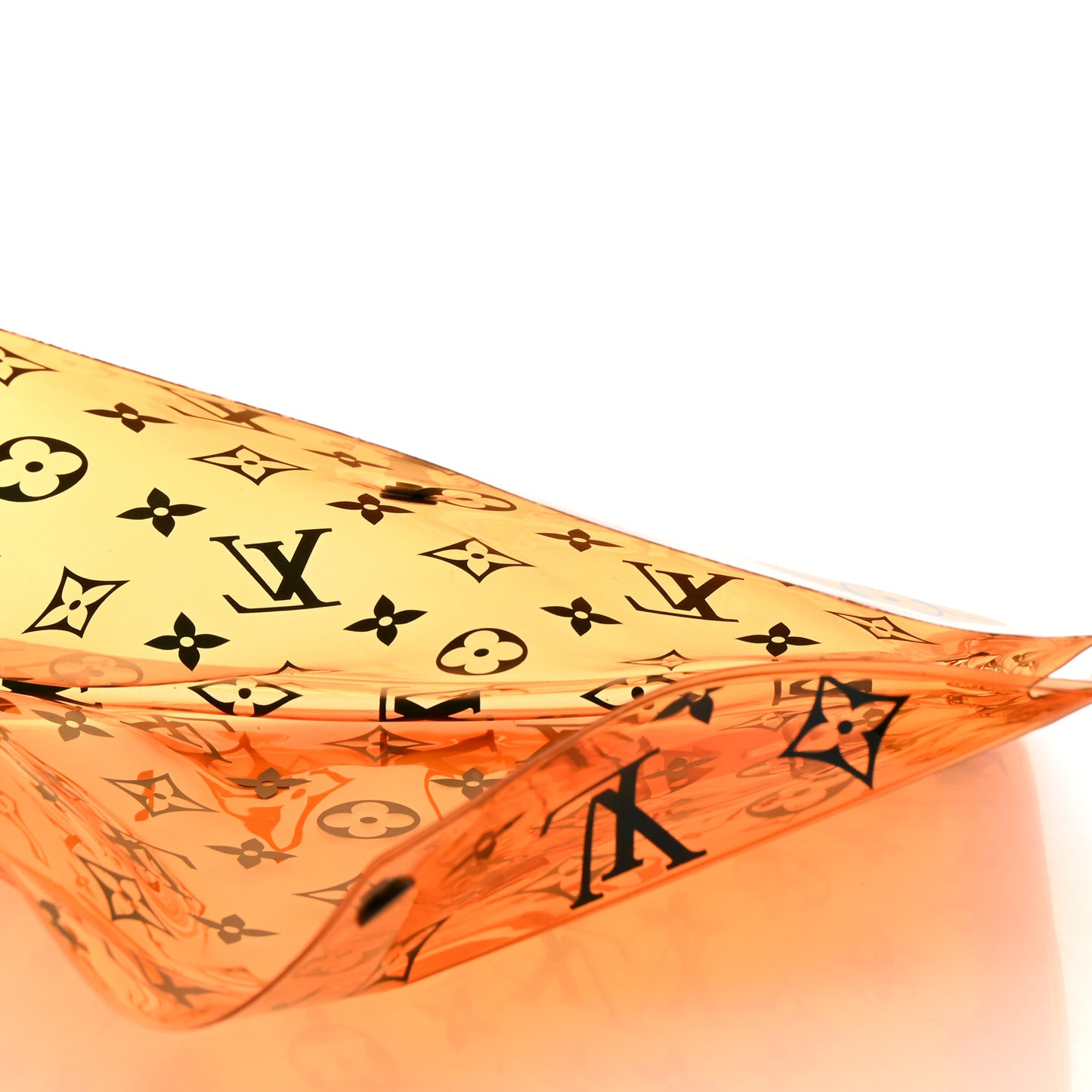 PVC Monogram Printed Envelope Pouch Orange