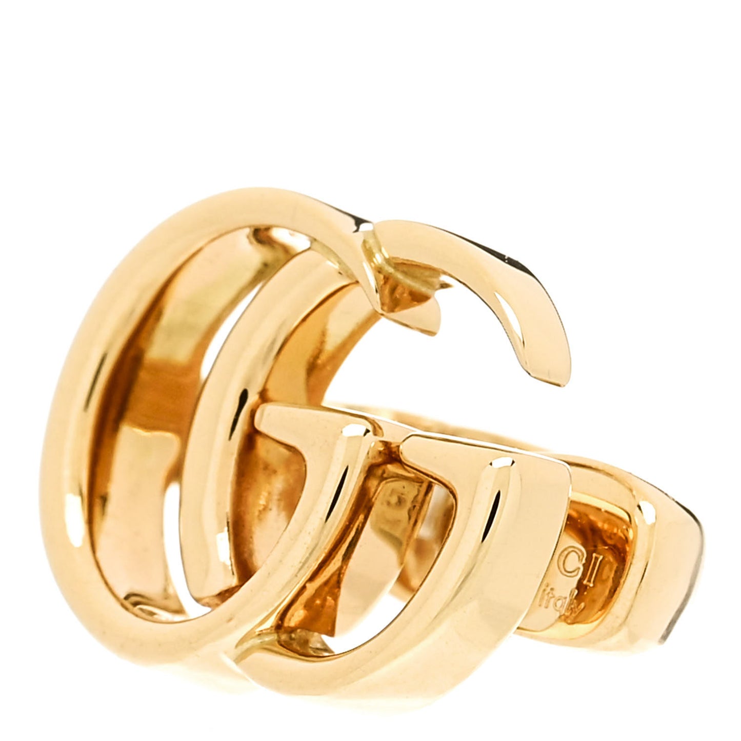 18K Yellow Gold Double G Single Ear Cuff Earring