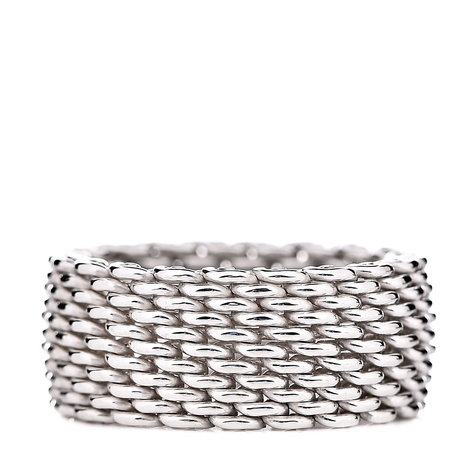Tiffany Sterling Silver Mesh Somerset Ring 56 7.5 1 of 4