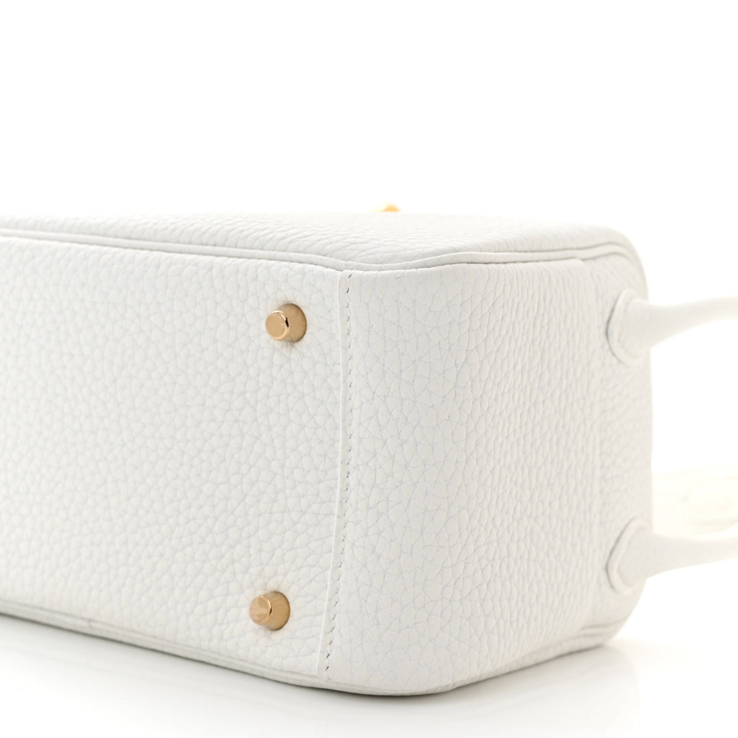 Hermes Taurillon Clemence Mini Lindy 20 New White 10 of 11