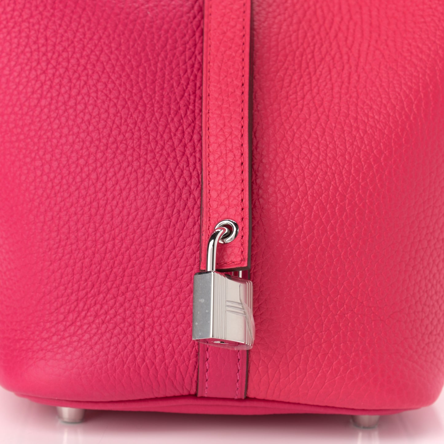 Taurillon Clemence Tri-Color Picotin Lock 18 PM Rose Extreme Rose Mexico Rouge De Coeur