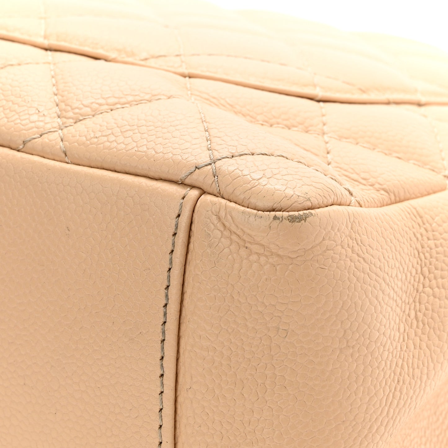 Caviar Quilted Grand Shopping Tote GST Beige Clair