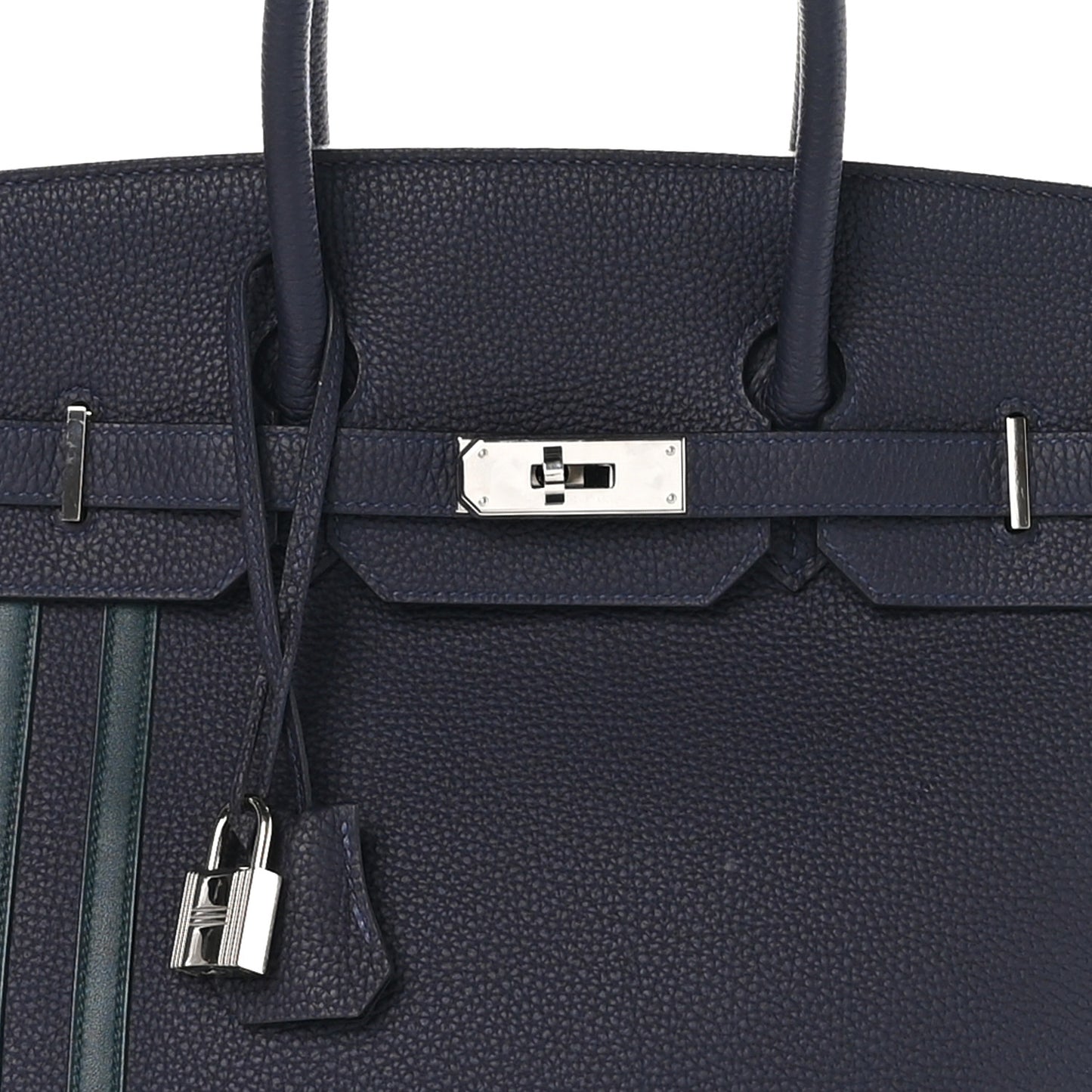 Togo Swift Officier Birkin 35 Bleu Nuit Vert Cypress