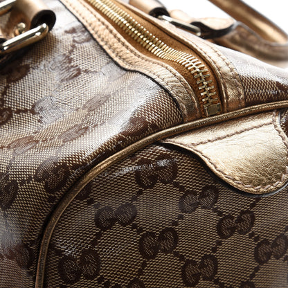 Gucci Crystal Monogram Medium Joy Boston Gold 12 of 25