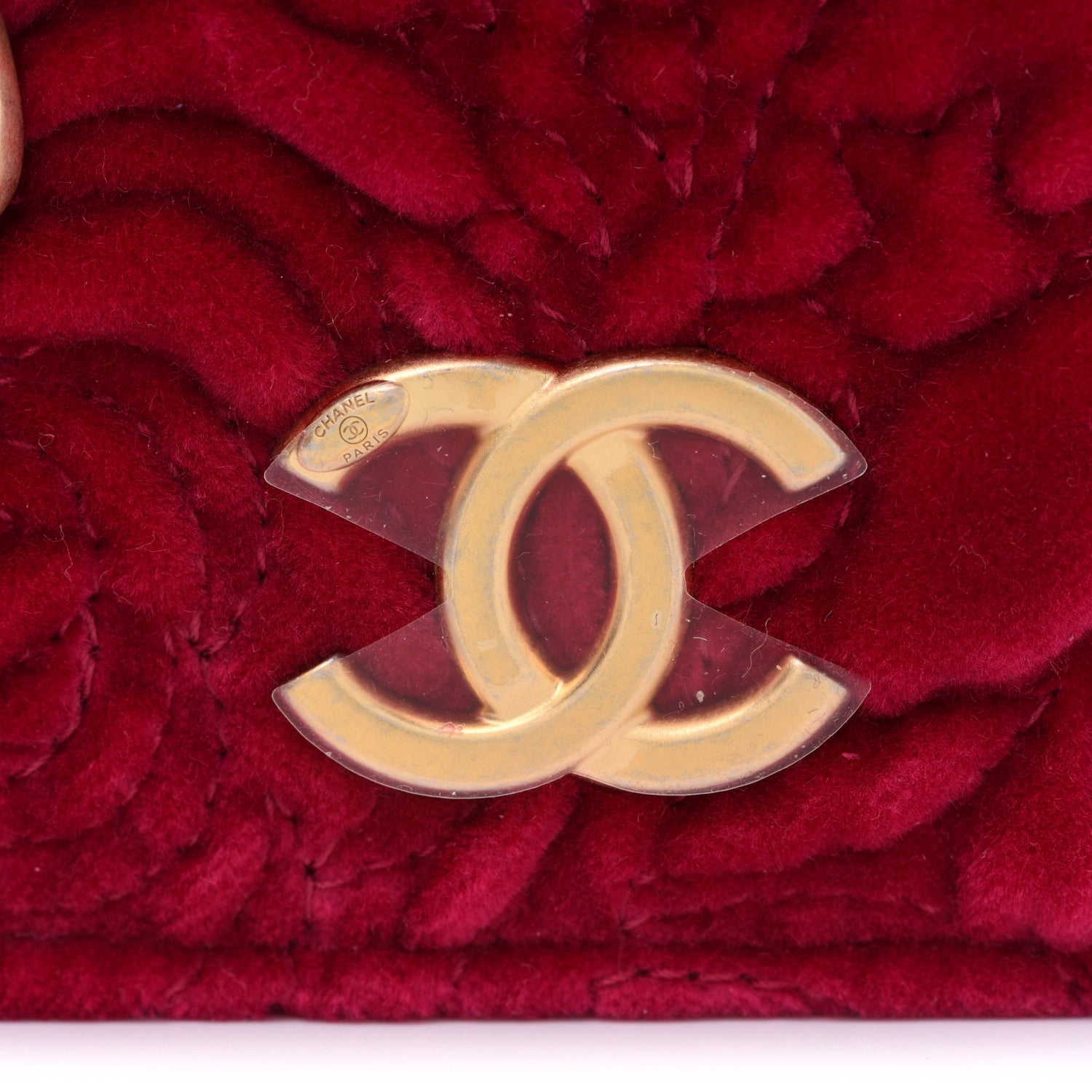 Chanel Velvet Quilted Camellia Velvet Flap Coin Purse With Chain Fuchsia 9 of 14