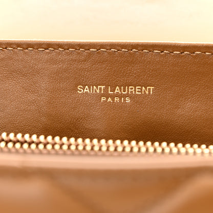 Saint Laurent Calfskin Y Quilted Monogram Small Loulou Chain Satchel Dark Natural 6 of 12