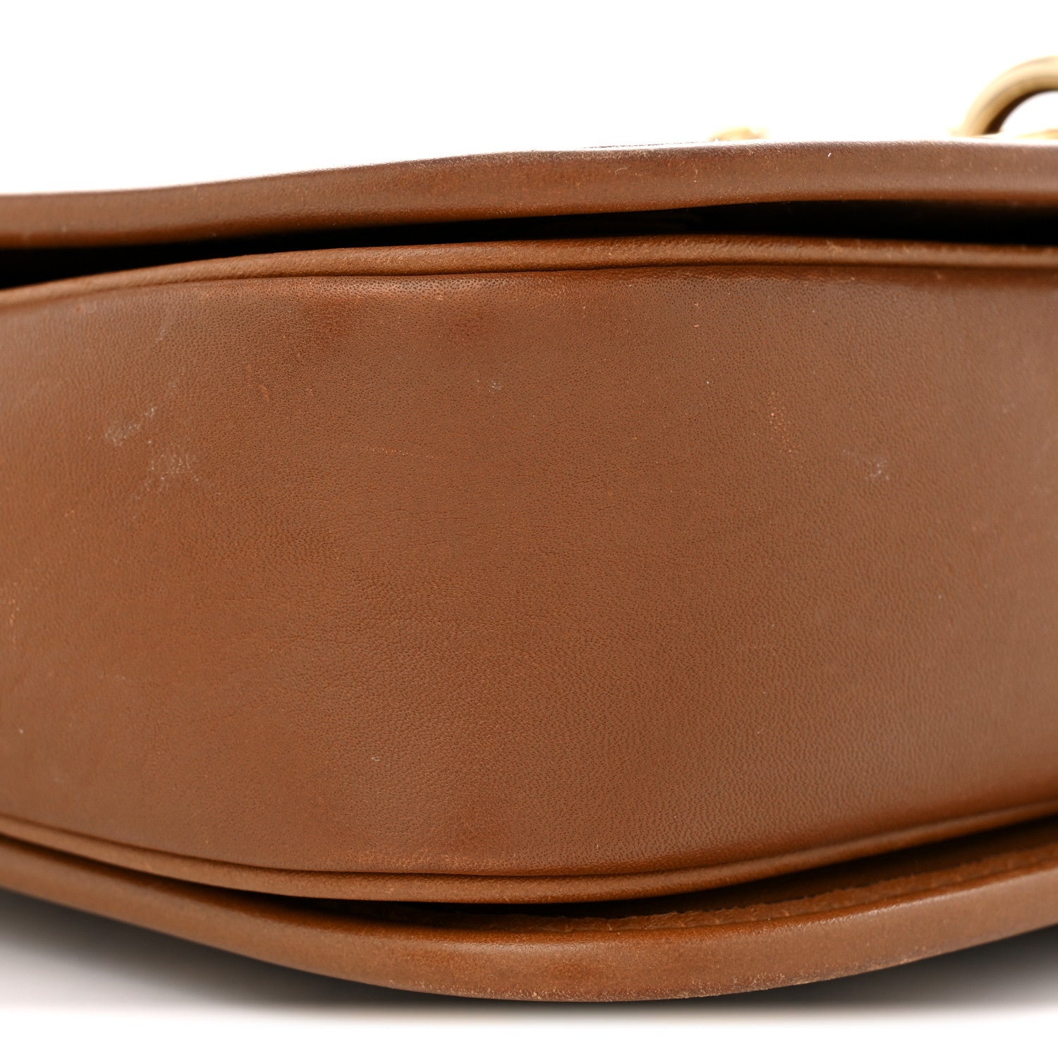 Gucci GG Supreme Monogram Textured Calfskin Emblem Mini Shoulder Bag Beige Dark Brown 9 of 13