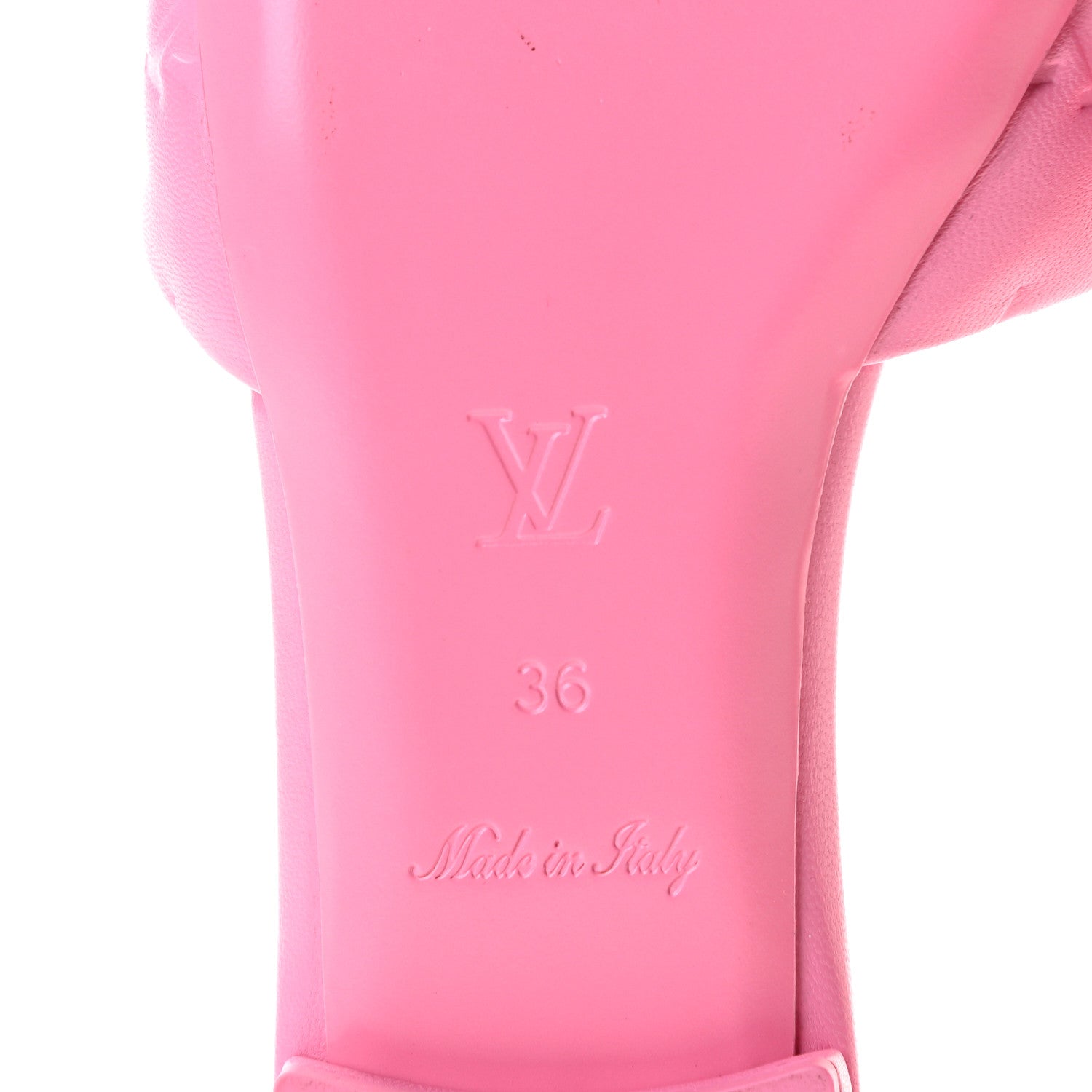 Louis Vuitton Lambskin Embossed Monogram Revival Flat Mules 36 Rose Pop 7 of 9