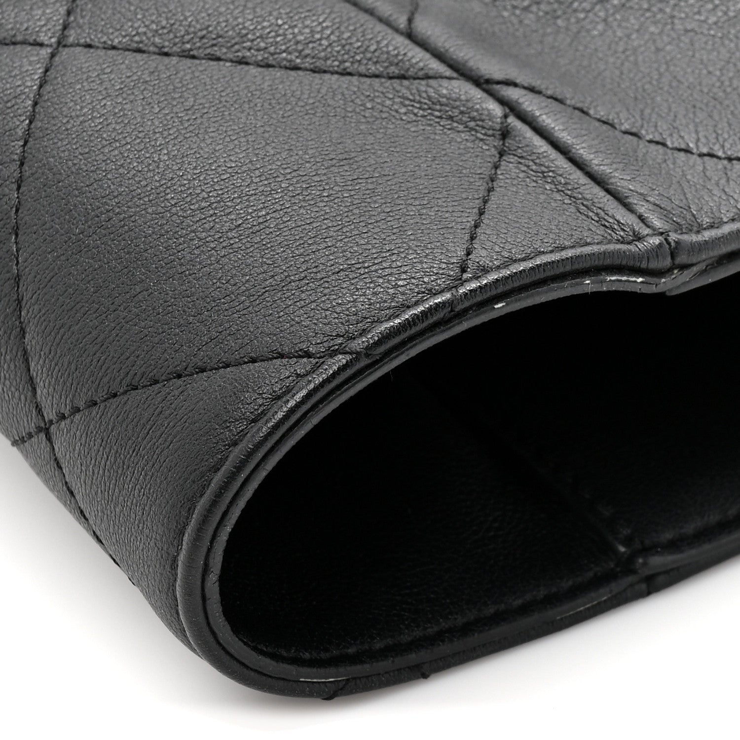 Chanel Calfskin Quilted Book Pocket Shopping Tote Black 12 of 12