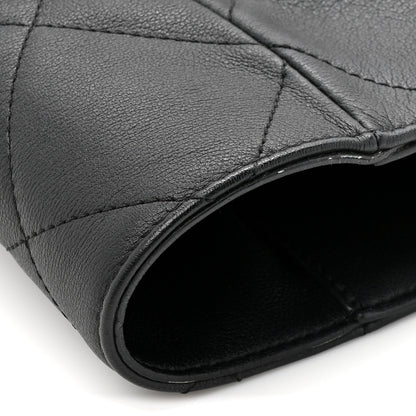 Chanel Calfskin Quilted Book Pocket Shopping Tote Black 12 of 12