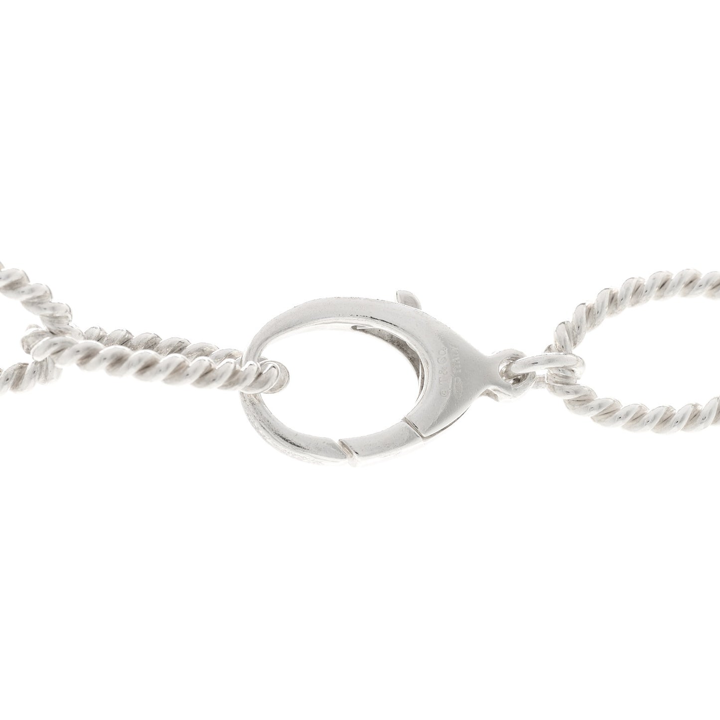 Sterling Silver Oval Twist Link Necklace