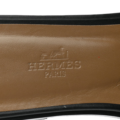 Hermes Box Calfskin Oran Sandals 38.5 Black 7 of 10