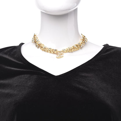 Chanel Crystal Sparkling Wheat CC Necklace Gold 2 of 5