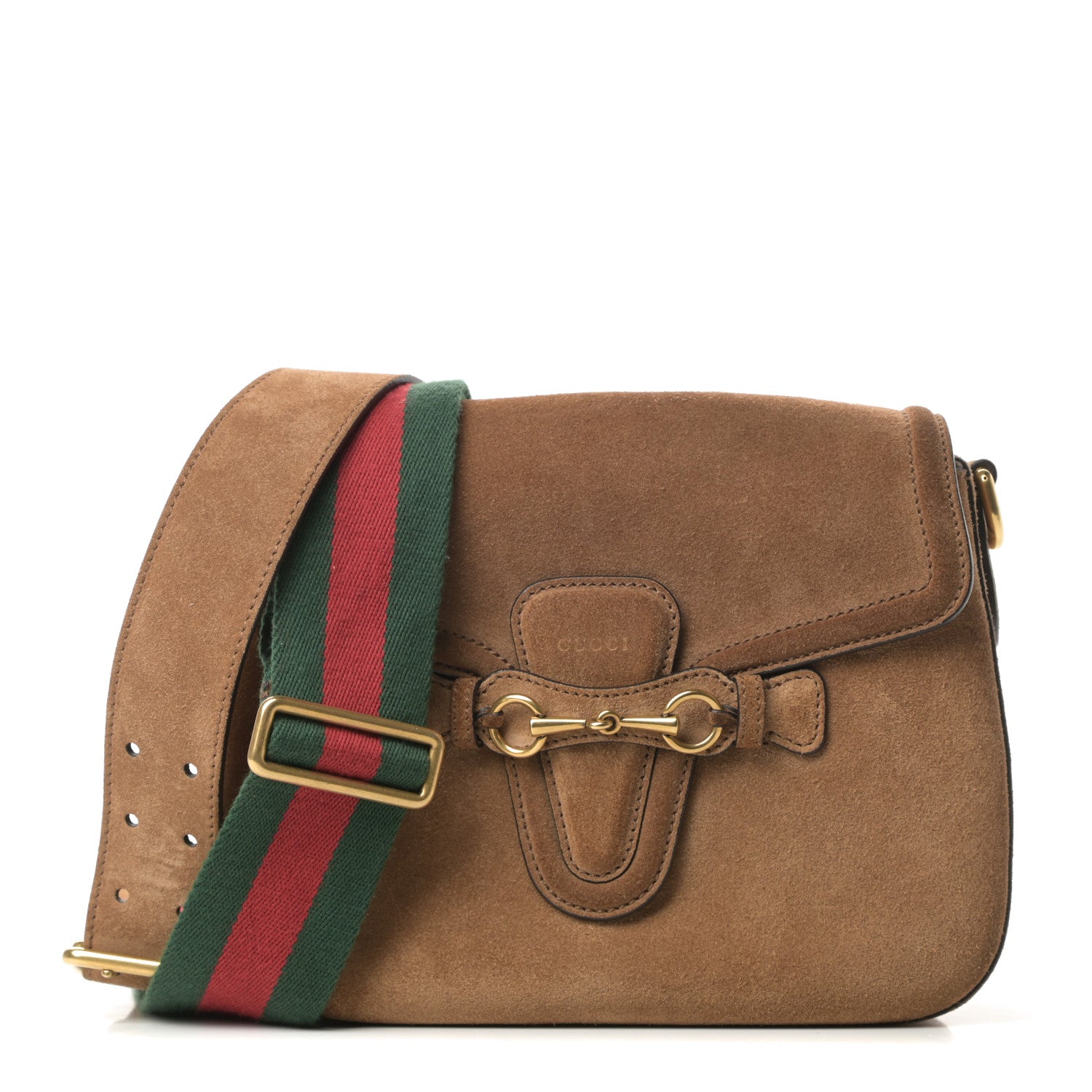 Gucci Suede Medium Lady Web Shoulder Bag New Marron 1 of 13